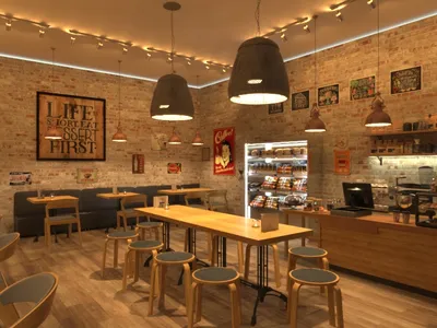 RestСon - Дизайн-проект кофейни на 26 посадочных мест
