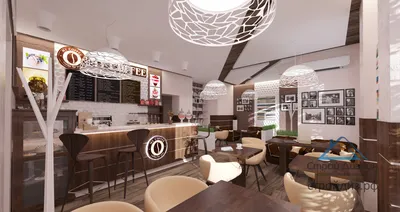 Дизайн интерьера кофейни с элементами лофта. г. Москва | 41Group
