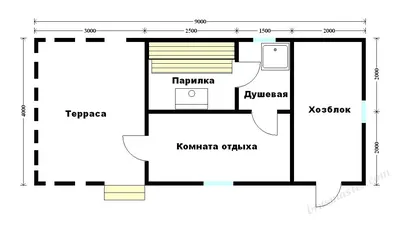 Одноэтажная баня 3 на 5 | проект №001-3x5