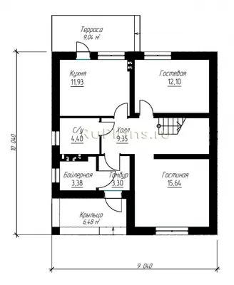 Проект одноэтажного дома с плоской крышей | Архитектурное бюро \"Беларх\" -  Авторские проекты планы домов и коттеджей