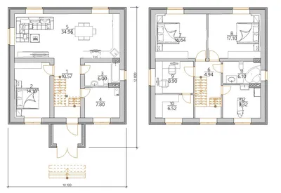 Чертеж двухэтажного жилого дома - Чертежи, 3D Модели, Проекты, Коттеджи и  частные дома, Проекты домов, Строительство