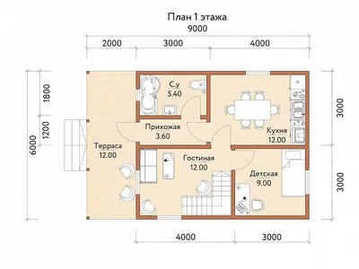 Проект двухэтажного дома 110 кв.м. 9 на 10 м