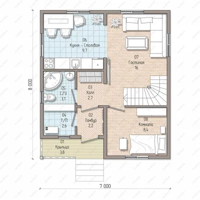 План дома C-110 Проект малого двухэтажного дома с эркером в классическом  стиле 9x10м от архитектурного бюро Houses1… | Проекты домов, Двухэтажные  дома, План дома