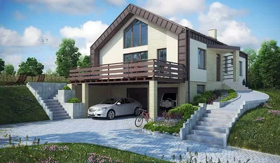 Проект дома на склоне с цокольным этажом Лисаковск | designs-projects.ru :  проекты и дизайны