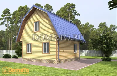 Проект: Дом 6 на 6 с ломаной крышей. 58 м2 – цена, характеристики,  комплектация