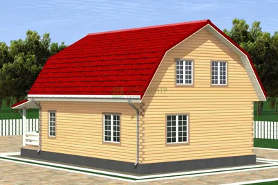 Каркасный дом с ломаной крышей 8х6 - строительство в Мск и МО - цена от  761000 рублей