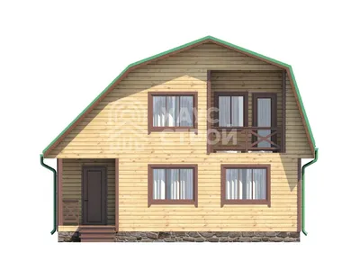 Деревянный дом с мансардной ломаной крышей 6 на 7,5