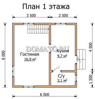 Дом из бруса с ломаной крышей 8х8 Набир - строим в Москве и Питере