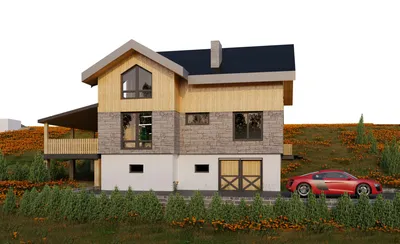 Проект одноэтажного дома c плоской крышей Hauswerk-135