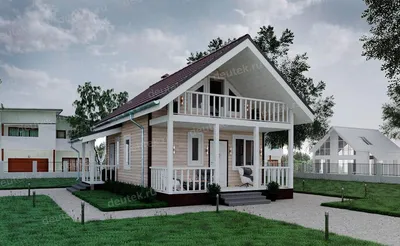 Проекты домов 60 м² с мансардой - Мансардные дома 60 кв м