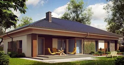 Проекты одноэтажных домов | клееный брус | кирпич | газобетон.