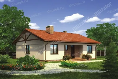 Проект одноэтажного дома из кирпича - RUSTROI GROUP