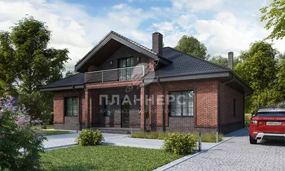 Проект одноэтажного дома с мансардой и террасой 140 м.кв. 68