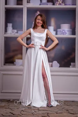 Рич» - легкое свадебное платье для росписи из шифона с разрезом купить в  Минске -