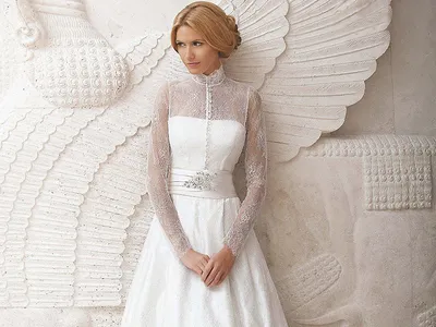 Свадебное простое платье артикул 227529 цвет белый👗 напрокат 2 900 ₽ ⭐  купить 14 000 ₽ в Москве