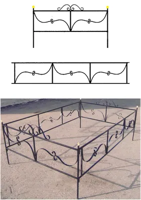 Ограда кованая модель 4: продажа, цена в Фаниполе. Оградки, столы и  скамейки на кладбище от \"DOMKOVKI.BY\" - 86268395