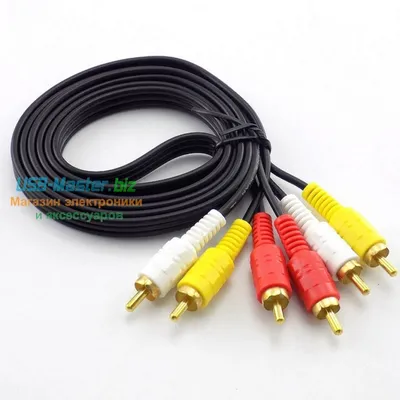 Купить Шнур 3.5 jack - 3 RCA (тюльпаны) AV 1.5 метра по цене 240 ₽ в Москве