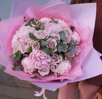 Букет \"Пудровый\" - заказать доставку цветов в Москве от Leto Flowers
