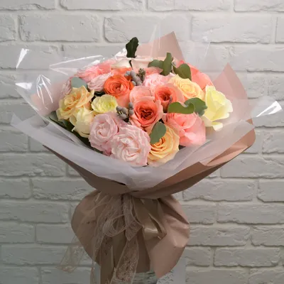 Пудрово-розовые розы «Свит аваланж» в шляпной коробке | Цветочная  мастерская Satin