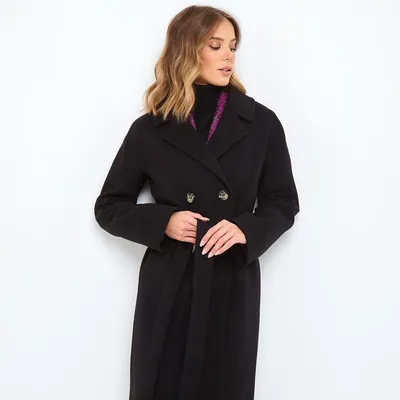 Черное пальто на весну и осень - Фабрика пальто Giulia Rosetti