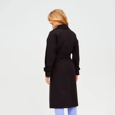 Черное шерстяное пальто на весну и осень - Фабрика пальто Giulia Rosetti