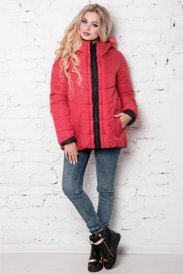 Короткая красная куртка Hanna-2 на весну / осень недорого | MioRichi