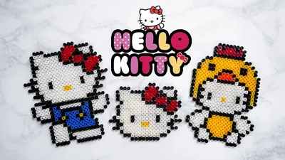 Making Hello Kitty Using IKEA PYSSLA Beads - YouTube