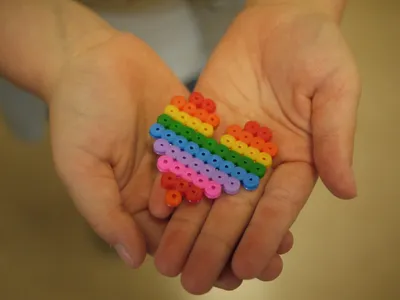 Pyssla perler beads craft: cute white puppy design customisable color  change | Shopee Singapore
