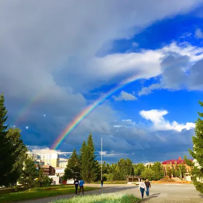 Радуга после дождя: красивое фото для использования на фоне