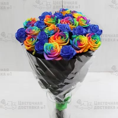 Букет радужных роз – купить с бесплатной доставкой в Москве. Цена ниже!