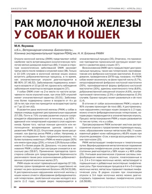 Лечение опухолей молочной железы у домашних животных