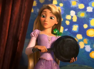 Обои на рабочий стол Princess Rapunzel / Принцесса Рапунцель и хамелеон  Pascal / Паскаль, герои мультфильма Tangled / Рапунцель: Запутанная  история, обои для рабочего стола, скачать обои, обои бесплатно
