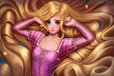 Обои на рабочий стол Rapunzel / Рапунцель из мультфильма Tangled / Рапунцель:  запутанная история, by Prywinko, обои для рабочего стола, скачать обои,  обои бесплатно