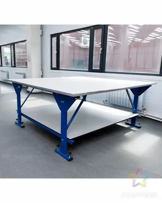 Швейный раскройный стол для ателье Серый 1 на 1 м ЛДСП и металл  RS100x100-P-179762-0130