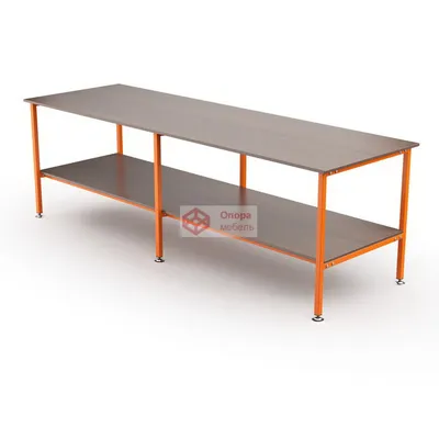 Раскройный стол для швейного производства Оранжевый 2 на 8 м ЛДСП и металл  RS200x800-P-179761-0067