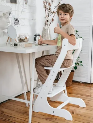 Детский растущий (регулируемый) стул. Ортопедический стул. (Белый) (id  59130644), купить в Казахстане, цена на Satu.kz