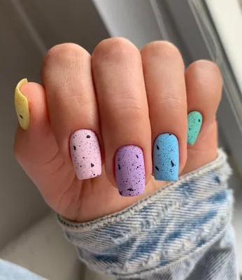 разноцветный маникюр | Square nails, Nail manicure, Manicure