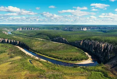 Изображения реки Лена на фоне природы