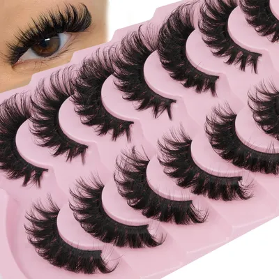 False Eyelashes 6d Super Fluffy Wispy Faux Mink Eyelashes - Temu