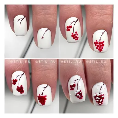 Рябина на ногтях-осенний дизайн ногтей, маникюр на осень. Виктория  Бандурист - YouTube