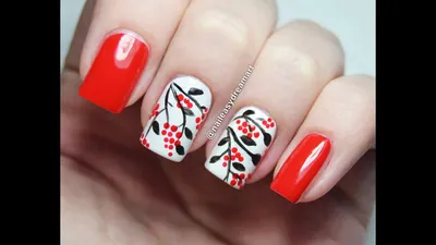 Осенний маникюр рябина | Work nails, Christmas nails acrylic, Manicure nail  designs