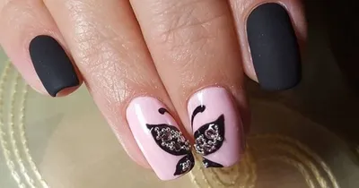 Рисунки на ногтях бабочки фото фотографии