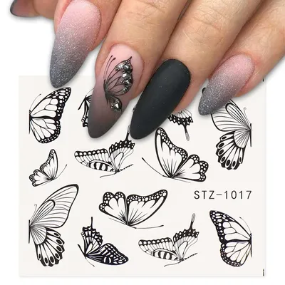 Переводные наклейки для ногтей с изображением бабочки | AliExpress