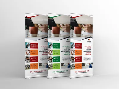 Vector Roll-Up Banner Design - Graphic Templates