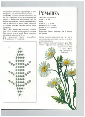 Ромашка из бисера: схемы для поэтапного плетения из бисера браслетов и  полевых объемных цветов на проволоке своими руками (100 фото)