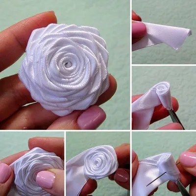 Розы из атласных лент своими руками | Making fabric flowers, Fabric flower  tutorial, Ribbon flower tutorial