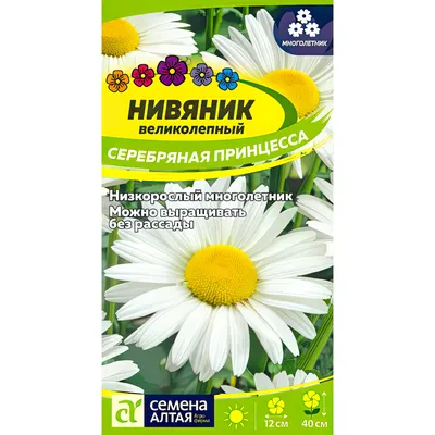 Семена Ромашка садовая (нивяник наибольший) Принцесса, 2 пакетика по  0,3г/250шт