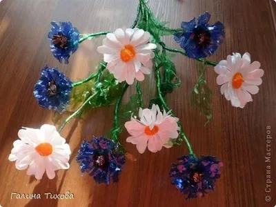 Цветы из пластиковых бутылок 🍀 для сада и огорода фото и описание своими  руками