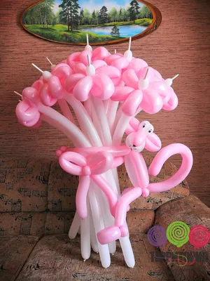 Ромашки из шаров мини в вазе — купить в интернет-магазине Onballoon по цене  1700.00 руб.
