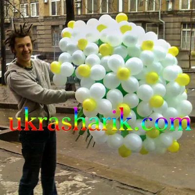Букет ромашек из шаров на стойке - Воздушные шары с гелием | ШарВау -  Доставка и оформление воздушными шарами в Москве и МО